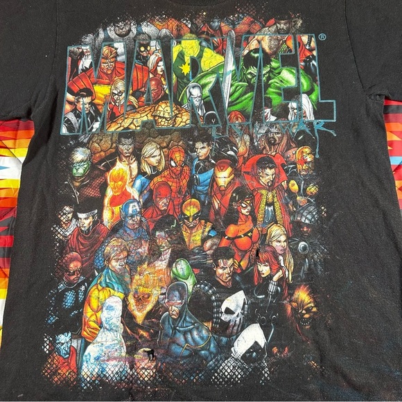 Vintage Y2K Marvel Character Shirt Iron Man Spider Man Ghost Rider Comic Line Up - Picture 2 of 14